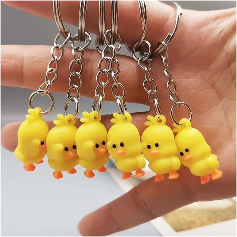 Rubber Duck Keychain Set of 2 Small Yellow Soft Rubber Duck Collectable